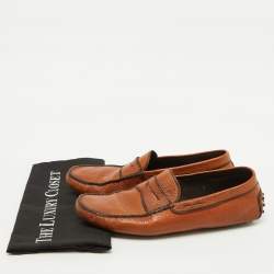 Tod's Tan Leather Slip On Loafers Size 42