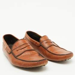 Tod's Tan Leather Slip On Loafers Size 42