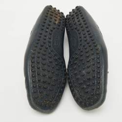 Tod's Navy Blue Leather Driver Bow Slip On Loafers Size 42