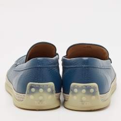 مملوكة مسبقًا Tod's Blue Leather Slip On Loafers Size 42.5