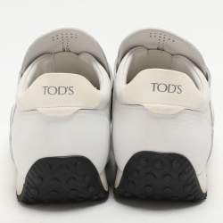 Tod's White Elastane and Leather Low Top Slip On Sneakers Size 40