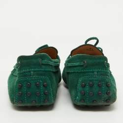 Tod's Green Suede Slip On Driver Loafers Size 44