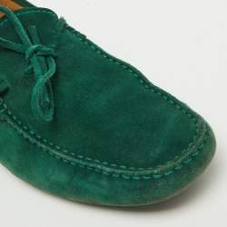 Tod's Green Suede Slip On Driver Loafers Size 44