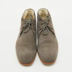 Tod's Grey Suede Lace Up Ankle Length Boots Size 44