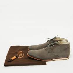 Tod's Grey Suede Lace Up Ankle Length Boots Size 44