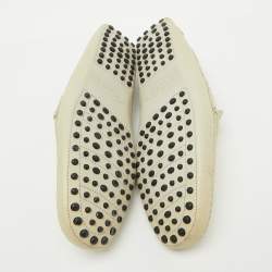Tod's Off White Leather Slip On Loafers Size 44