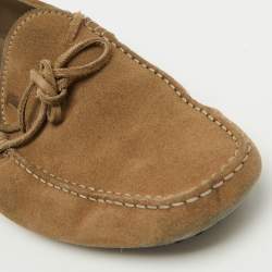Tod's Brown Suede Bow Slip On Loafers Size 44.5