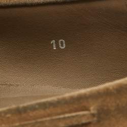 Tod's Brown Suede Bow Slip On Loafers Size 44.5