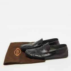 Tod's Black Leather Slip On Loafers Size 44