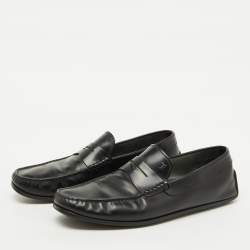 Tod's Black Leather Slip On Loafers Size 44