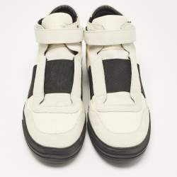 Tod's Grey/White Fabric and Suede High Top Sneakers Size 45.5