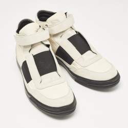 Tod's Grey/White Fabric and Suede High Top Sneakers Size 45.5