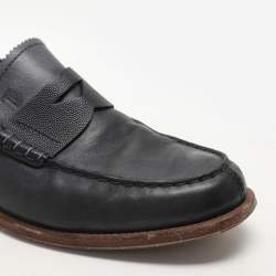 Tod's Dark Blue Leather Slip On Loafers Size 41