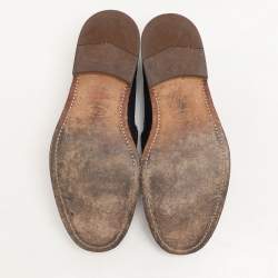 Tod's Dark Blue Leather Slip On Loafers Size 41
