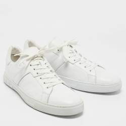 Tod's White Leather Low Top Lace Up Sneakers Size 45.5