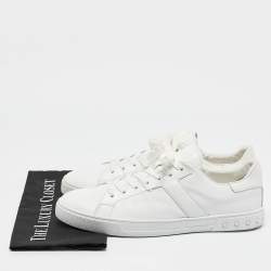 Tod's White Leather Low Top Lace Up Sneakers Size 45.5