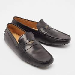 Tod's Black Leather Slip On Loafers Size 40