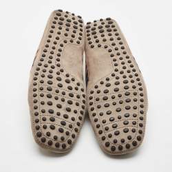 Tod's Olive Green Nubuck Leather Slip On Loafers Size 40
