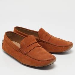 Tod's Brown Nubuck Leather Driver Loafers Size 39.5