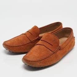 Tod's Brown Nubuck Leather Driver Loafers Size 39.5