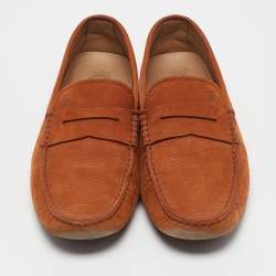 Tod's Brown Nubuck Leather Driver Loafers Size 39.5