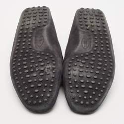 Tod's Black Suede Bow Slip On Loafers Size 41.5