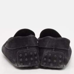 Tod's Black Suede Bow Slip On Loafers Size 41.5