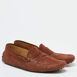 Tod's Brown Suede Slip On Loafers Size 45.5