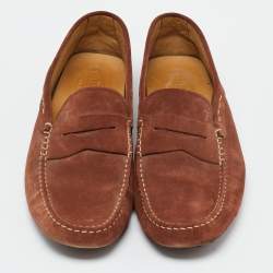 Tod's Brown Suede Slip On Loafers Size 45.5