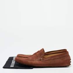 Tod's Brown Suede Slip On Loafers Size 45.5