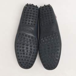 Tod's for Ferrari Blue/Orange Leather Penny Loafers Size 39.5
