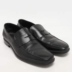 Tod's Black Leather Penny Loafers Size 45.5