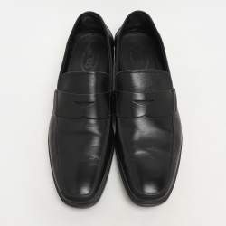 Tod's Black Leather Penny Loafers Size 45.5