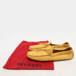 Pre Owned Tod's Yellow Leather City Gommino Loafers Size 45.5