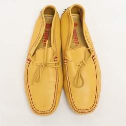 Pre Owned Tod's Yellow Leather City Gommino Loafers Size 45.5
