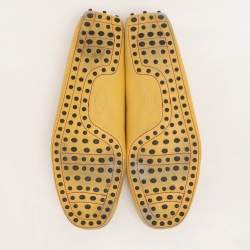 Pre Owned Tod's Yellow Leather City Gommino Loafers Size 45.5