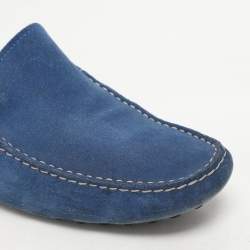 Tod's Blue Suede Gommino Loafers Size 44.5