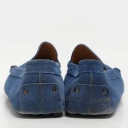 Tod's Blue Suede Gommino Loafers Size 44.5