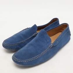 Tod's Blue Suede Gommino Loafers Size 44.5