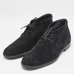 Tod's Black Suede  Ankle Length Boots Size 39.5