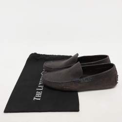 Tod's Grey Nubuck Leather Loafers Size 39.5