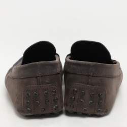 Tod's Grey Nubuck Leather Loafers Size 39.5