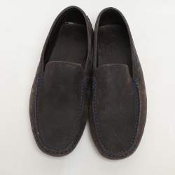 Tod's Grey Nubuck Leather Loafers Size 39.5