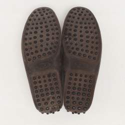 Tod's Grey Nubuck Leather Loafers Size 39.5