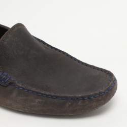 Tod's Grey Nubuck Leather Loafers Size 39.5