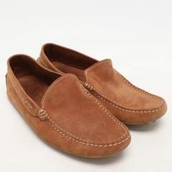 Pre Owned Tod's Brown Leather Loafers Size 39.5