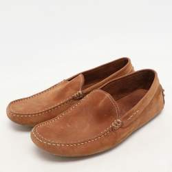 Pre Owned Tod's Brown Leather Loafers Size 39.5