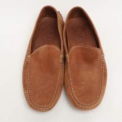 Pre Owned Tod's Brown Leather Loafers Size 39.5