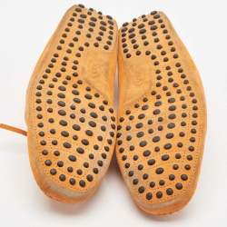 Tod's Orange Suede Bow Slip On Loafers Size 44.5