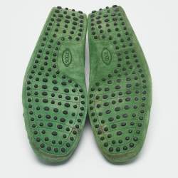 Tod's Green Suede Slip On Driver Loafers Size 44.5